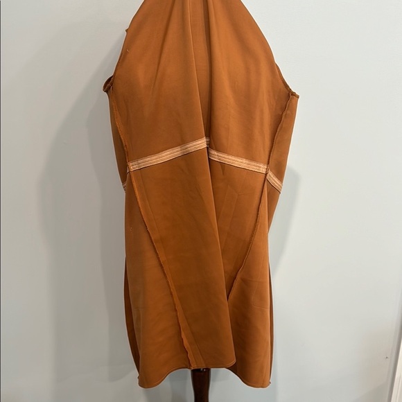 Catherine Malandrino  Faux Suede Tan Open Front Long  Jacket - Picture 9 of 9